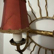 Applique soleil feuillage dorée années 60