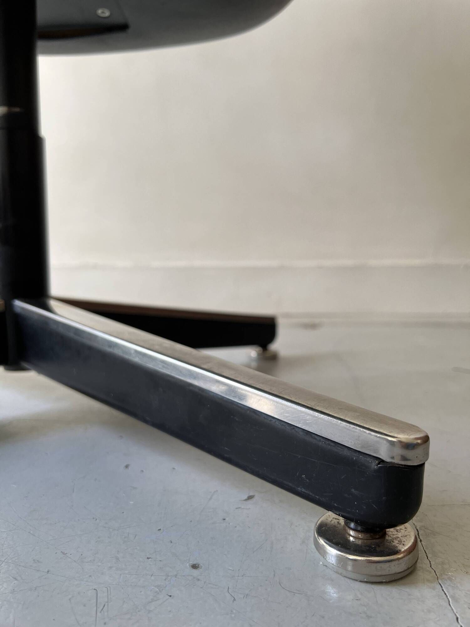 Velvet office chair with armrest by C. POLLOCK for Knoll