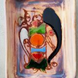 Polychrome presentation dishes of Marie Christine TREINEN (XXth) Vallauris