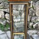 Pair of display cases in magnifying glass and black & gold lacquer, 20th century period