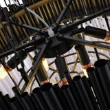 Modern designer chandelier in glass and metal