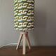 Tripod lamp wood pop Scandinavian | psychedelic print seventies