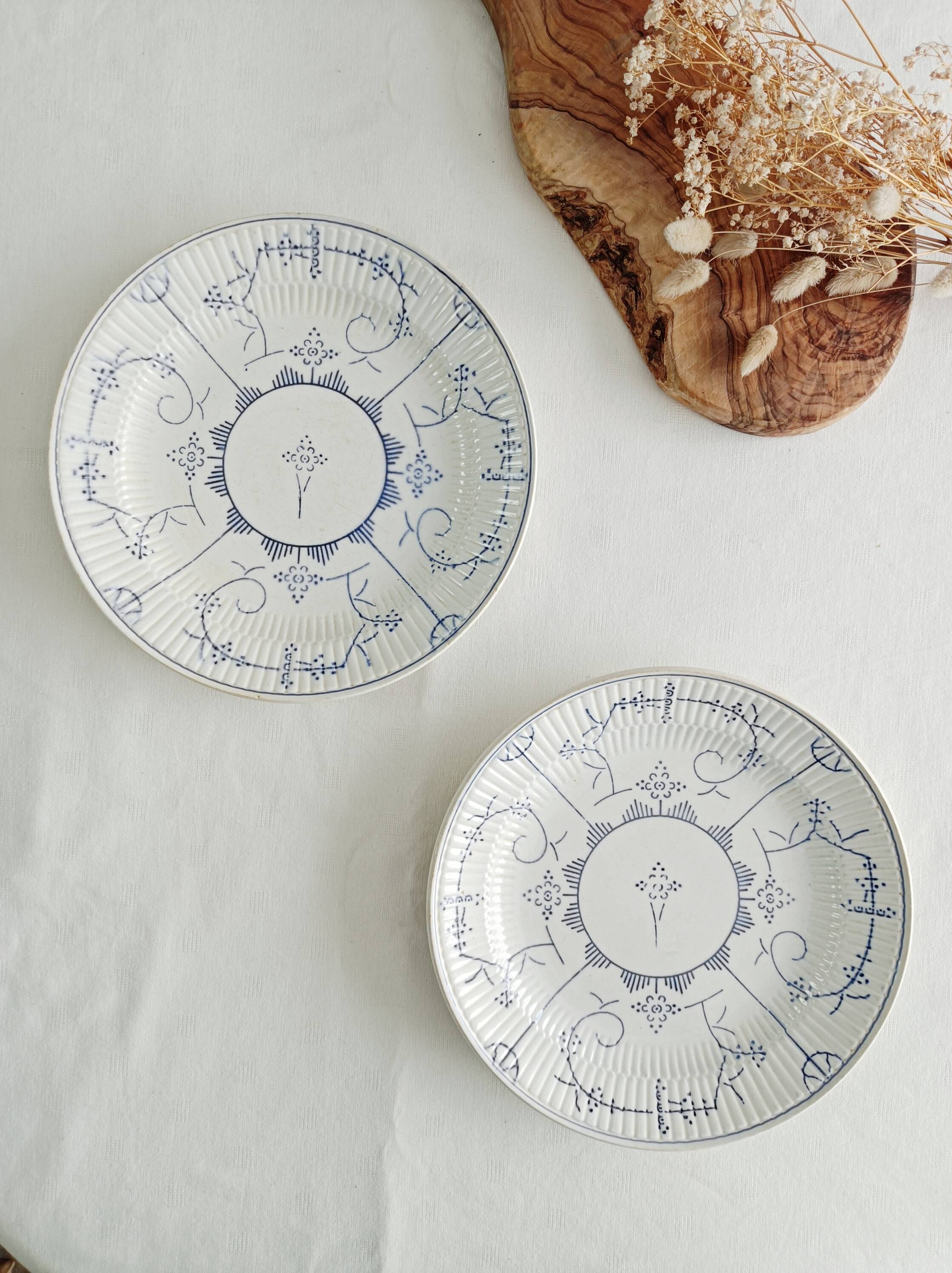 Set of 2 Boch soup plates, Copenhagen decor