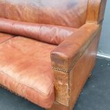 Vintage studded leather club sofa 50/60