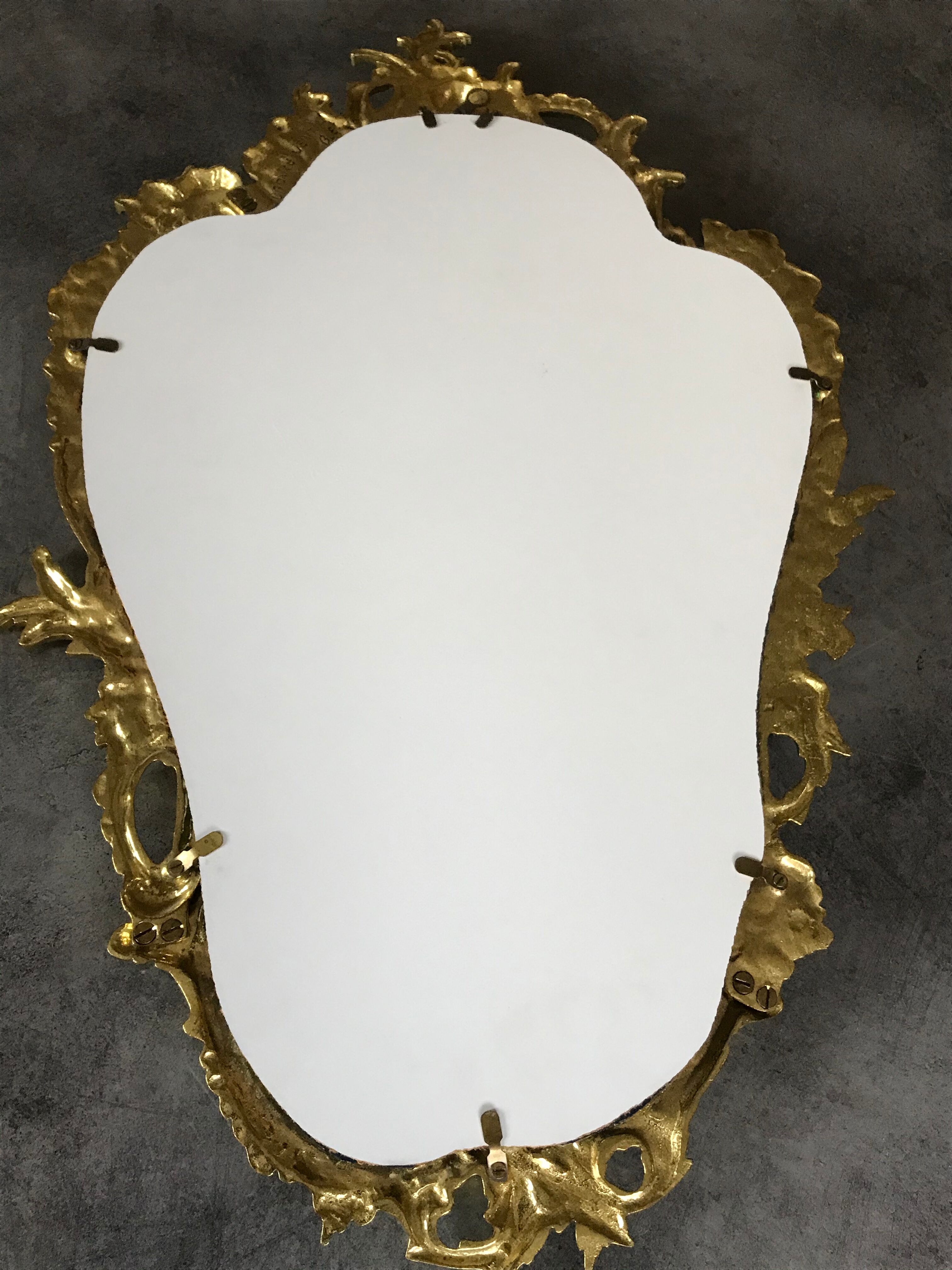 Miroir in bronze gilded style rocaille 68 x 42 cm