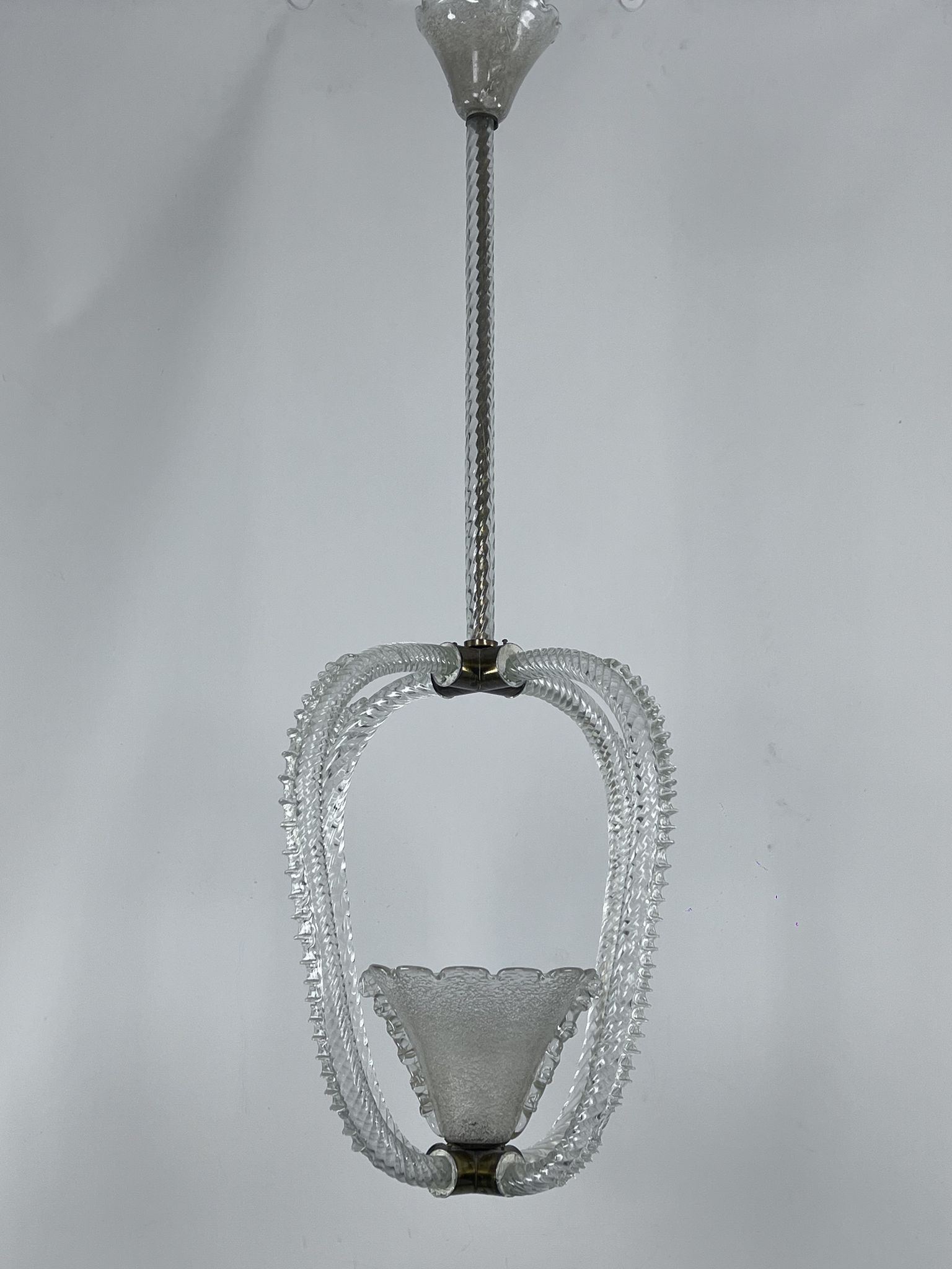 Ercole Barovier Murano glass pendant lamp Italy 1930s