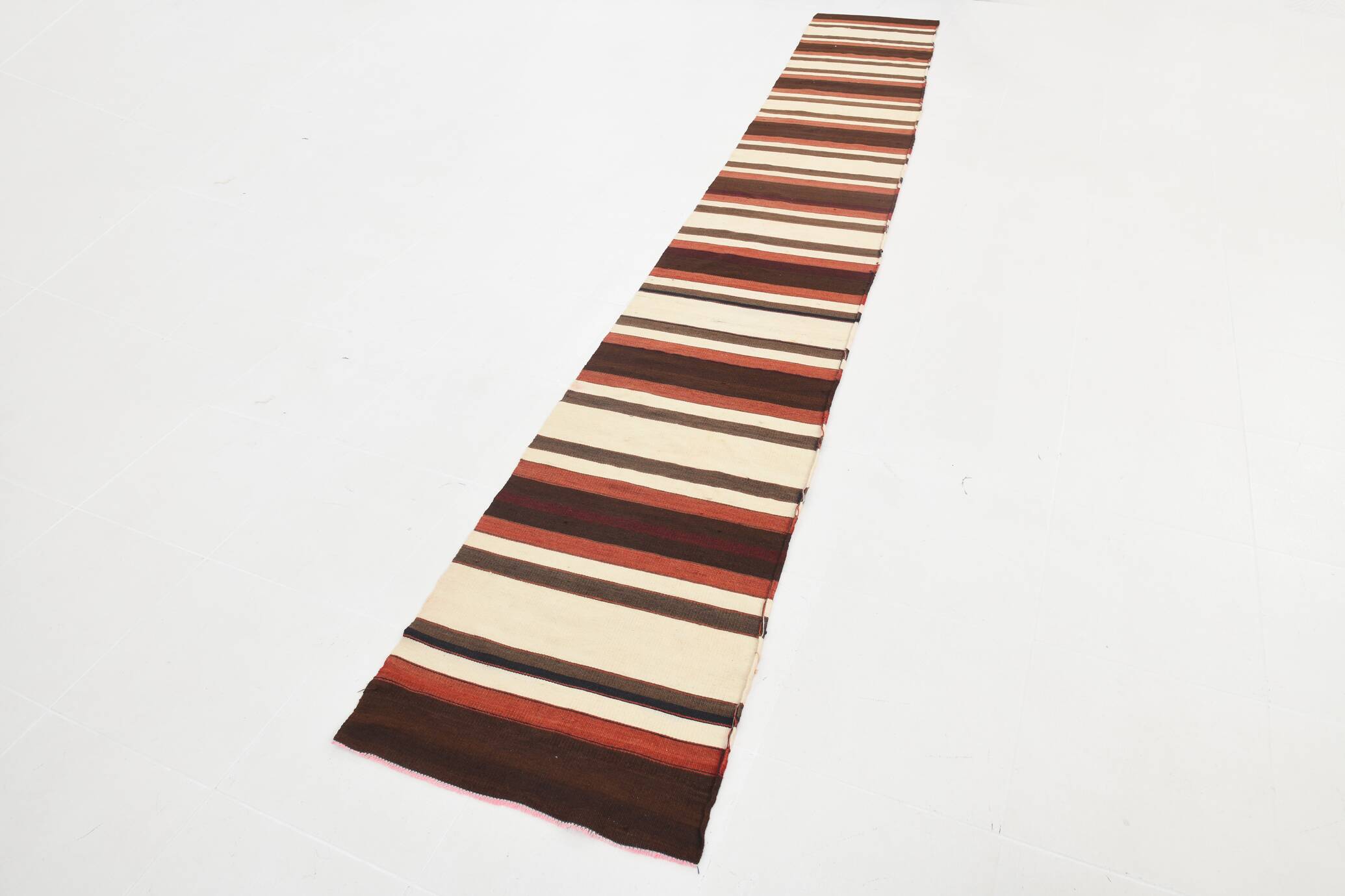 2x15 Rare Size Kilim Runner Rug, Turkish Kilim Runner, 64x457Cm