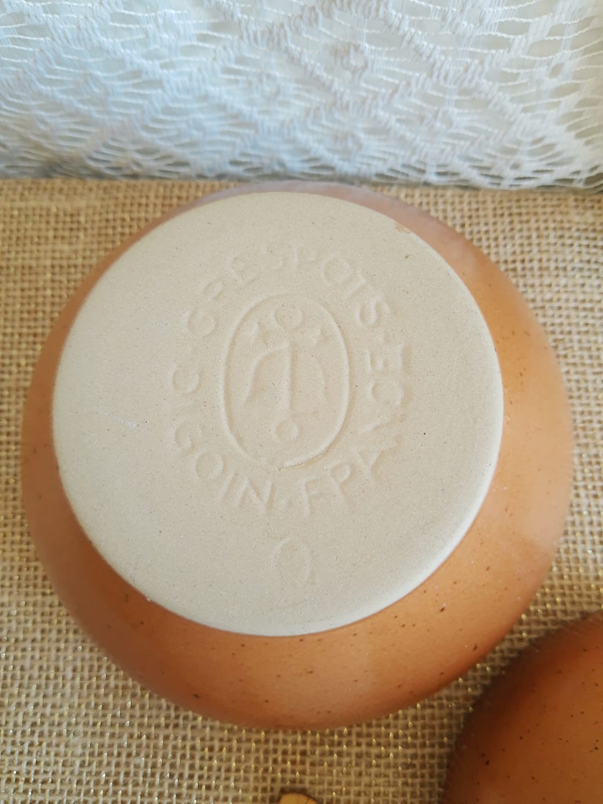 Set of two bowls sandstone pots Digoin France