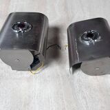 Pair of vintage brushed metal wall lights, 1970s,
