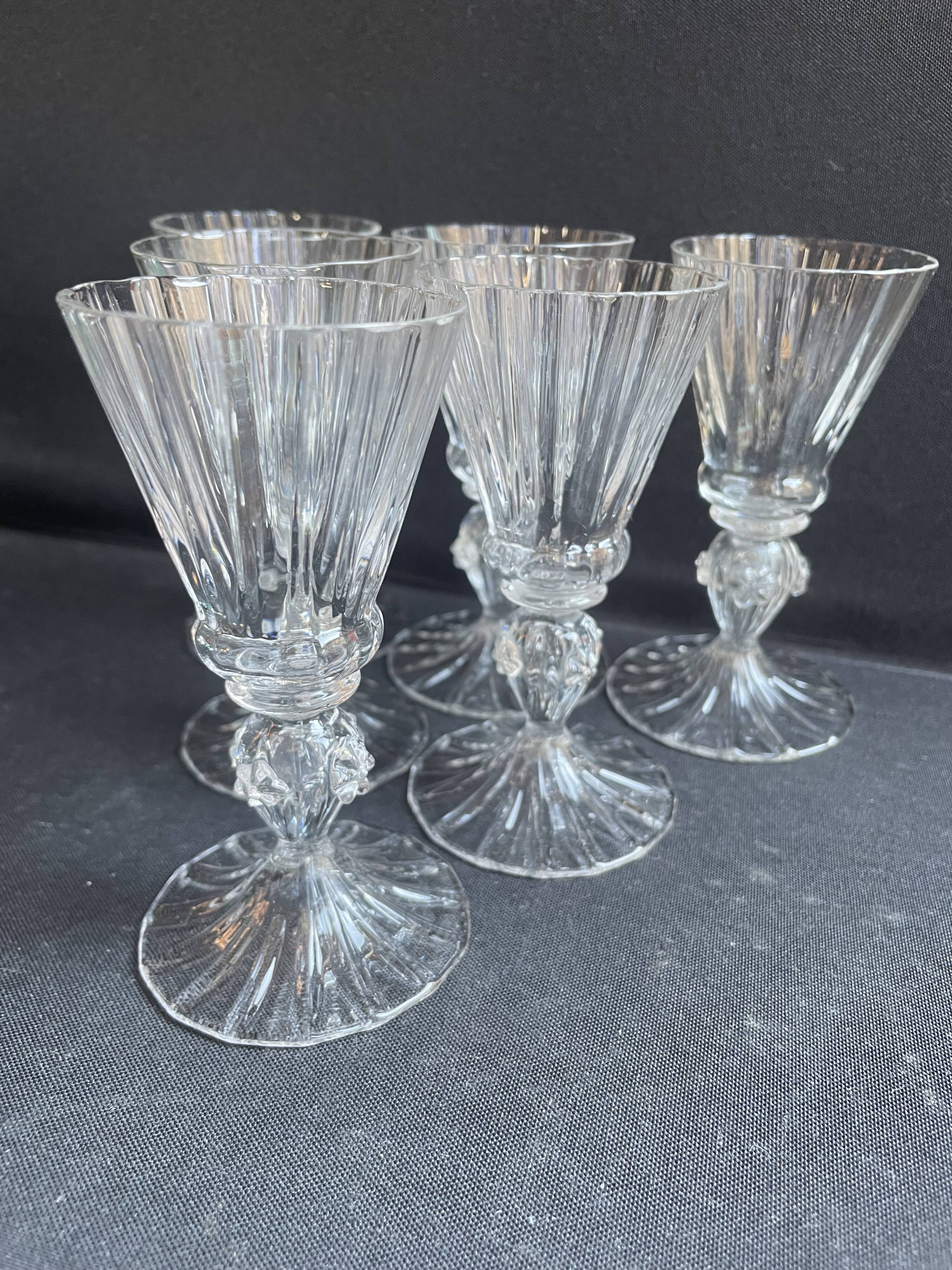 6 Daum Florentine service glasses – late 19th century