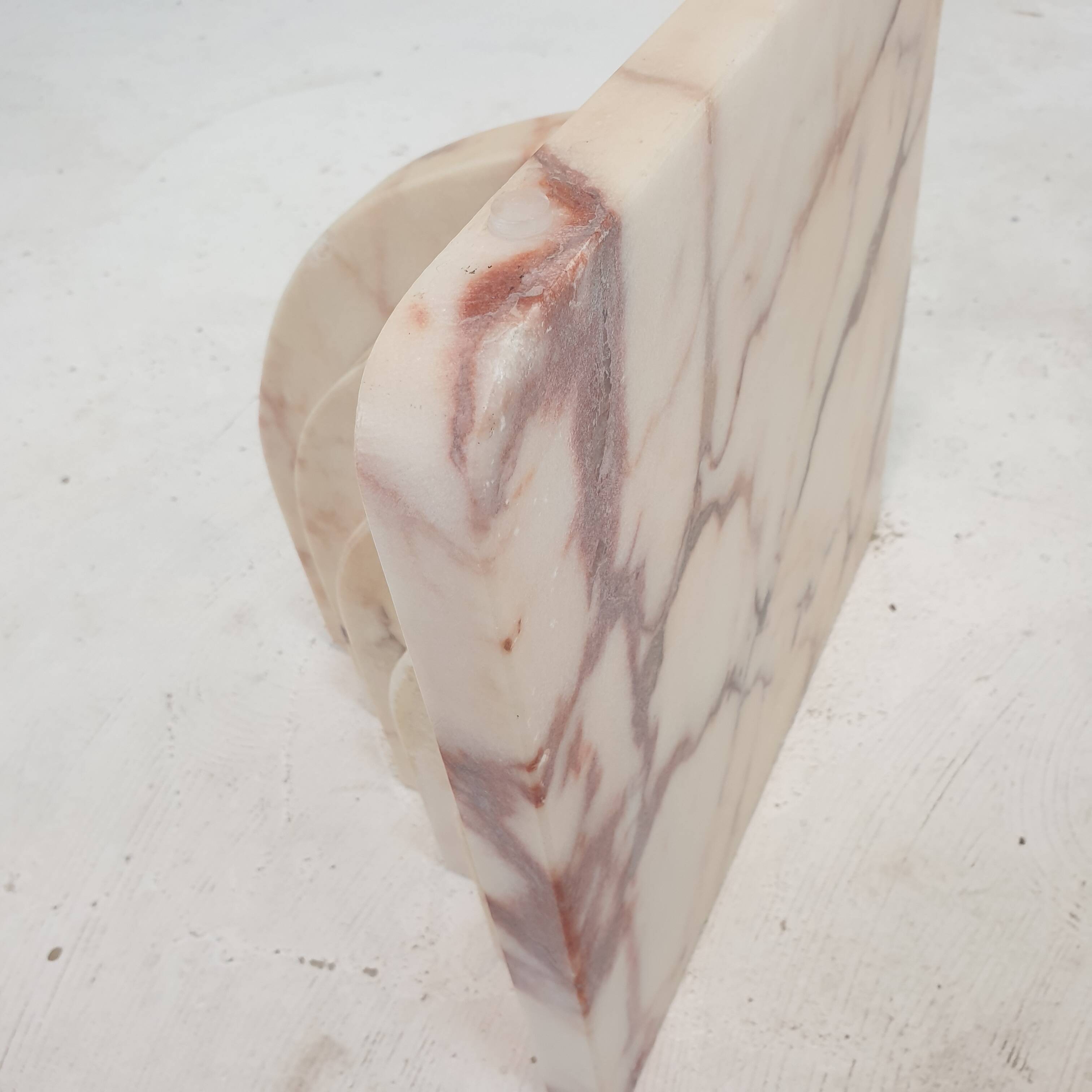 Italian marble coffee or side table with glass, 1970s