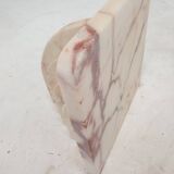 Italian marble coffee or side table with glass, 1970s