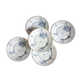Assiettes plates anciennes 5 Bernardaud et Cie porcelaine de Limoges modèle "Marie Antoinette" manufacture française de prestige