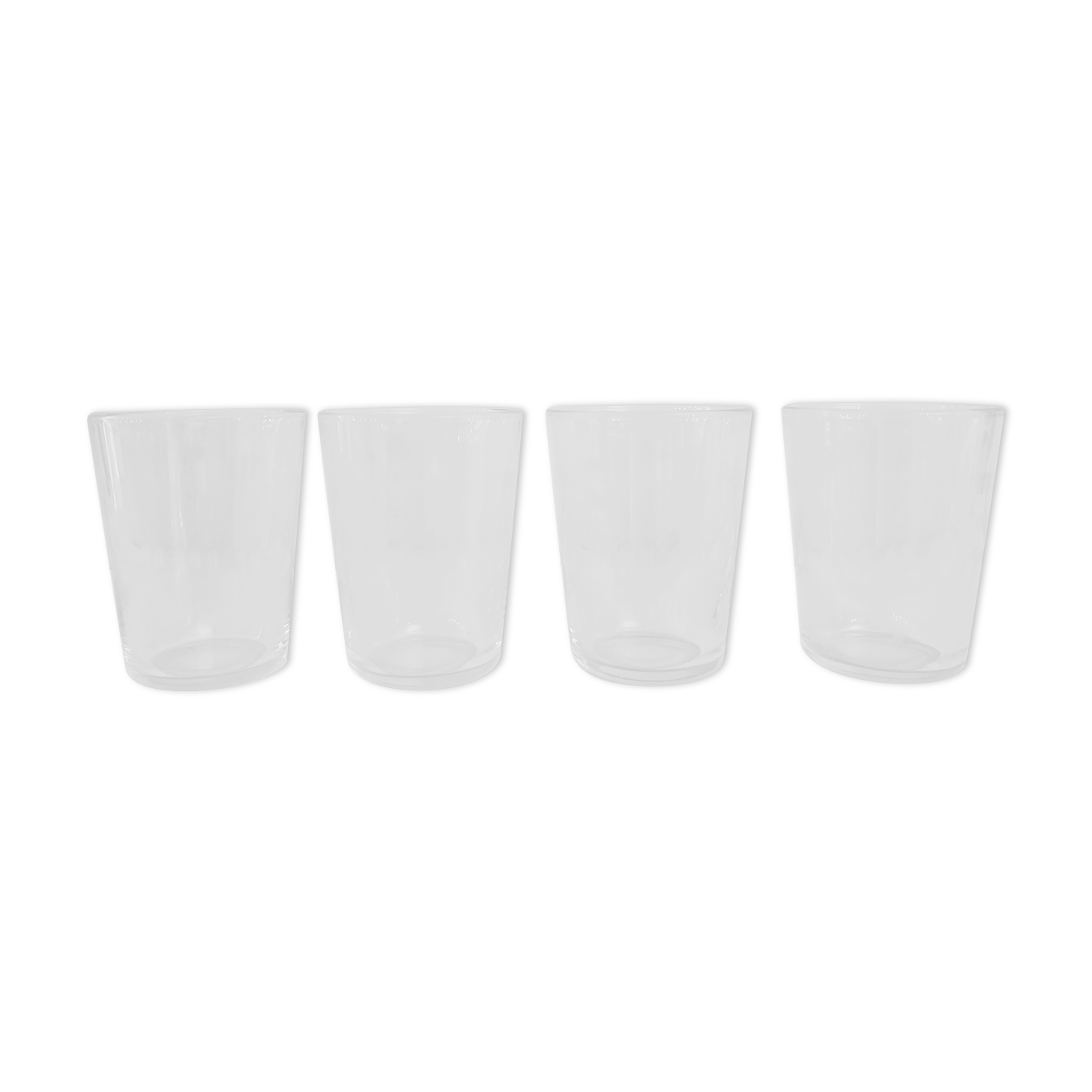 4 chiseled water glasses decoration arabesques and scrolls