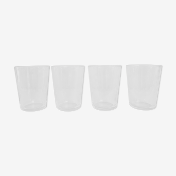 4 chiseled water glasses decoration arabesques and scrolls