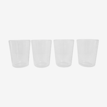 4 verres à eau ciselés décor arabesques et volutes