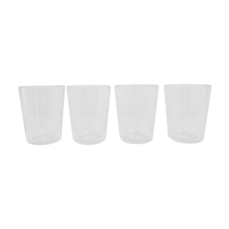 4 chiseled water glasses decoration arabesques and scrolls