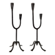 Pair of antique wrought iron candlesticks
