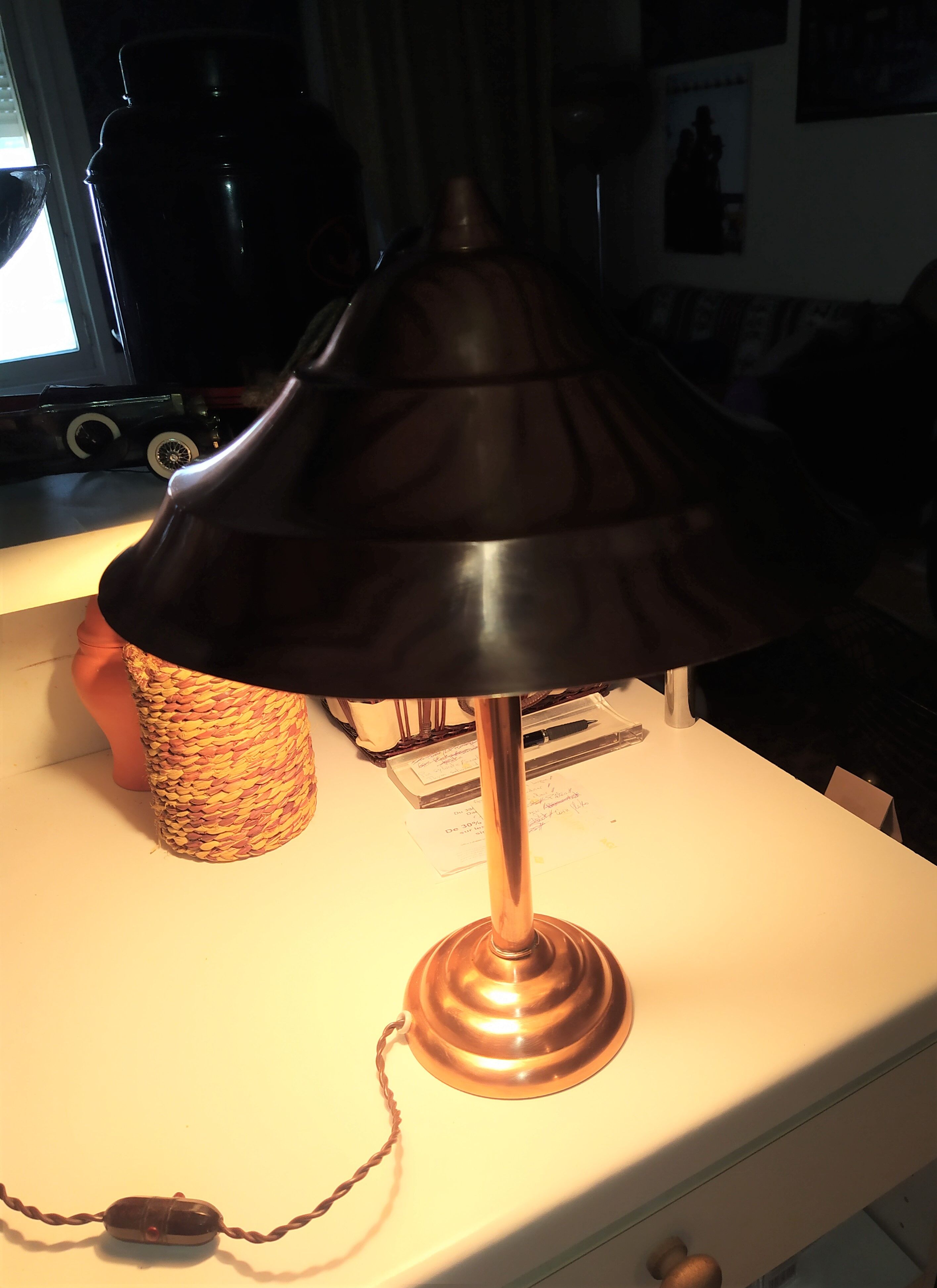 Red copper table lamp 1920/30's