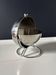 Chrome metal countertop sugar bowl with lid