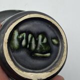 Enamelled ceramic vase, signed, Vallauris, vintage, 1970's