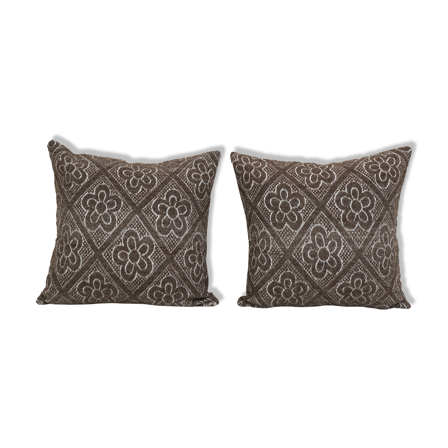 Set of two organic wool outdoor turkish old kilim pillow covers