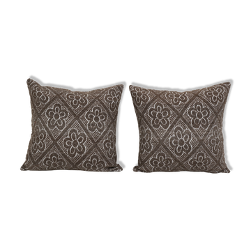 Set of two organic wool outdoor turkish old kilim pillow covers