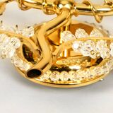 1970s brass crystal glass floral wall lamp by Ernst Palme unused condition