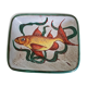 Former rectangular ceramic dish hand decoration Vallauris