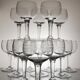 9 guilloche wine glasses, early 20th century