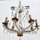 Bronze 8-Light Chandelier with Crystal Pendants