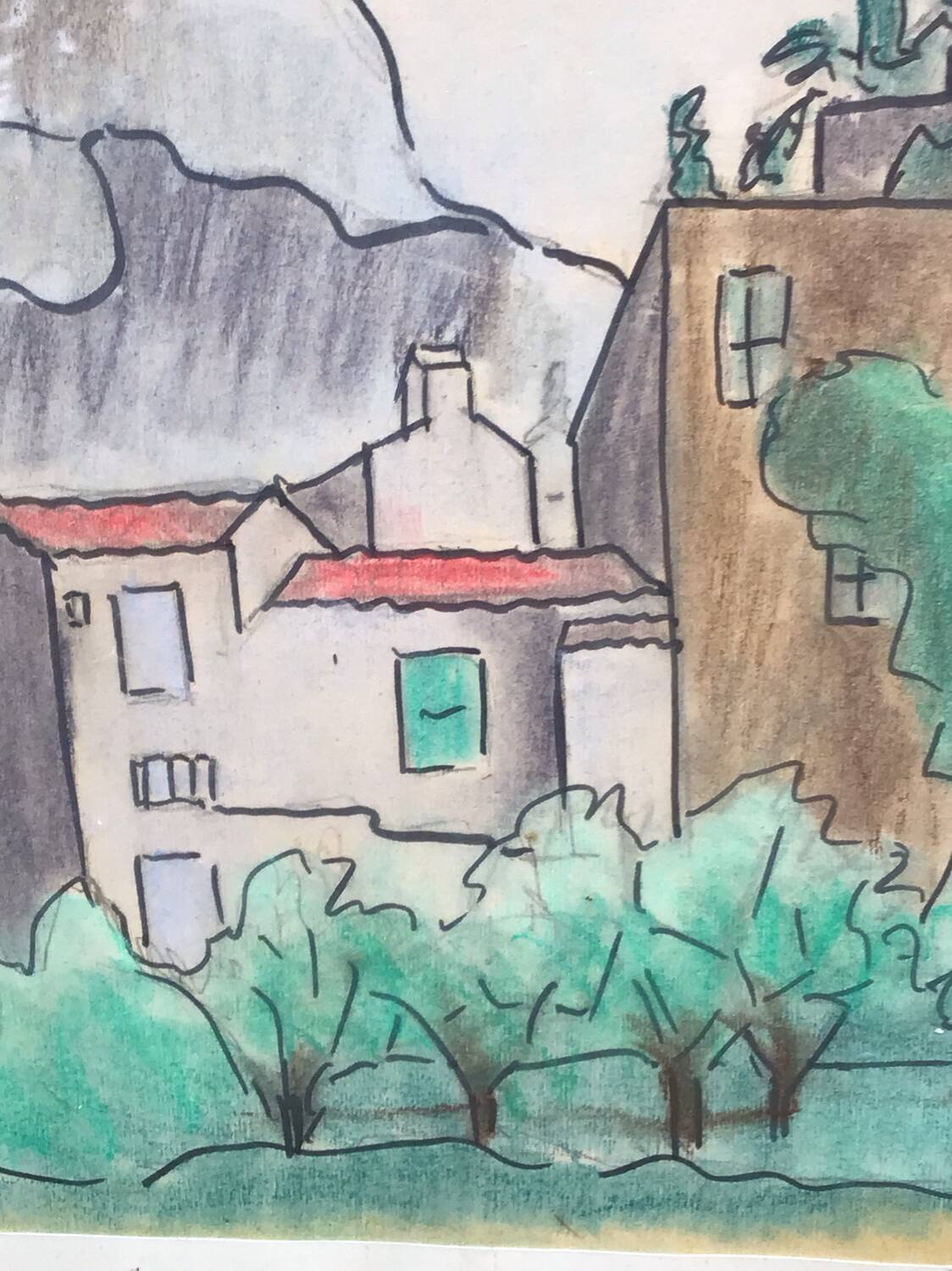 Fortified village painting