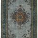 Overdyed Wool Vintage Handmade Carved Rug 169 cm x 288 cm
