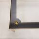 Vintage coffee table gold aluminium & star glass 1960s