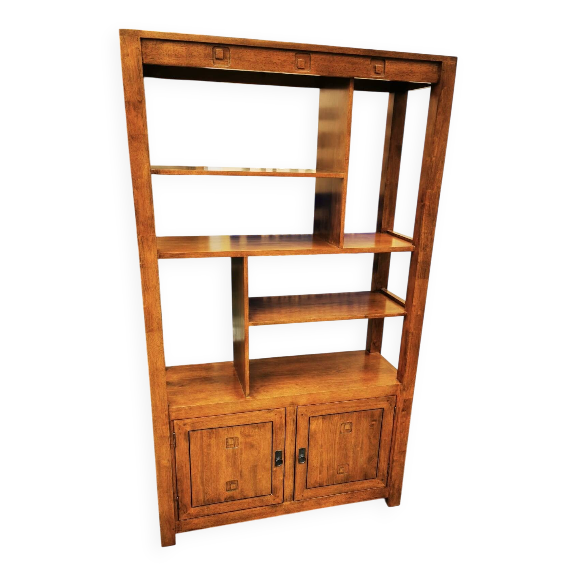 2 solid rubberwood bookcases “Pier import”