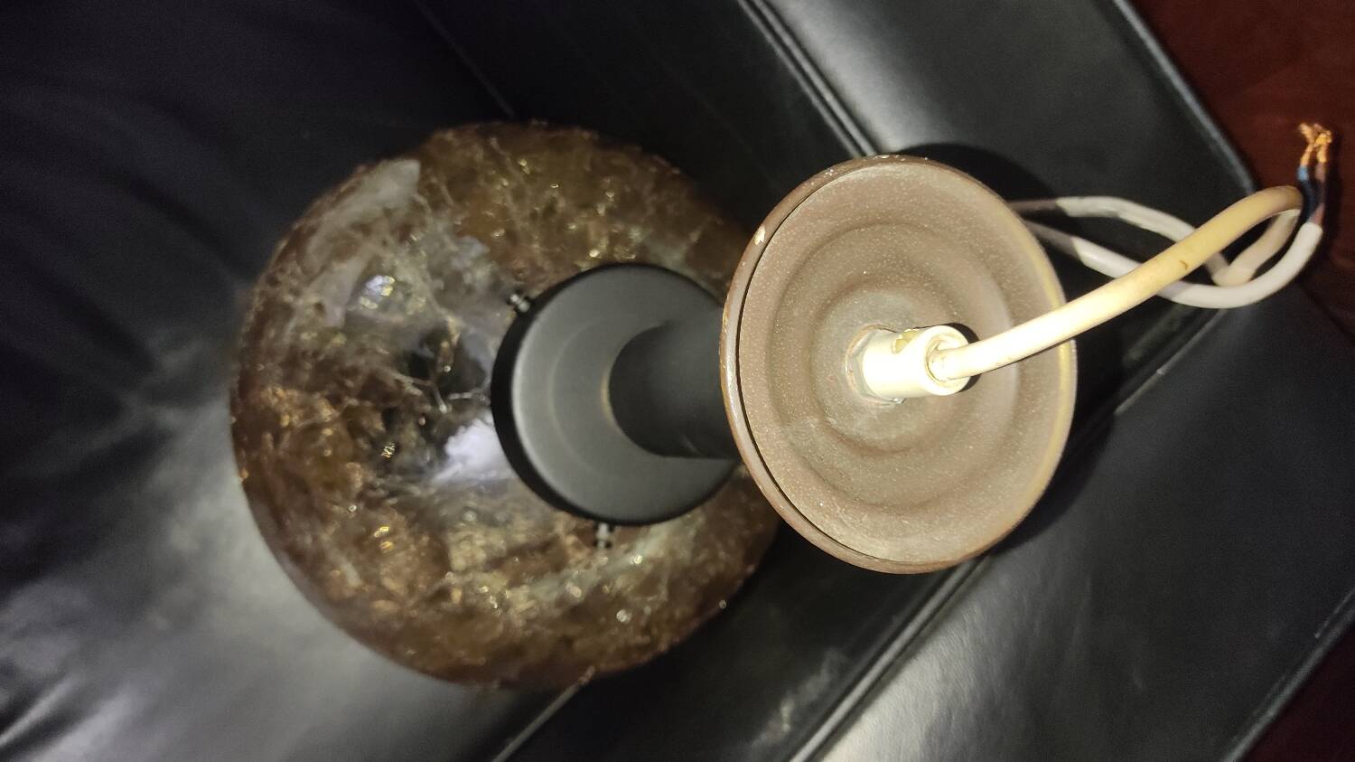 Vintage amber ball pendant light