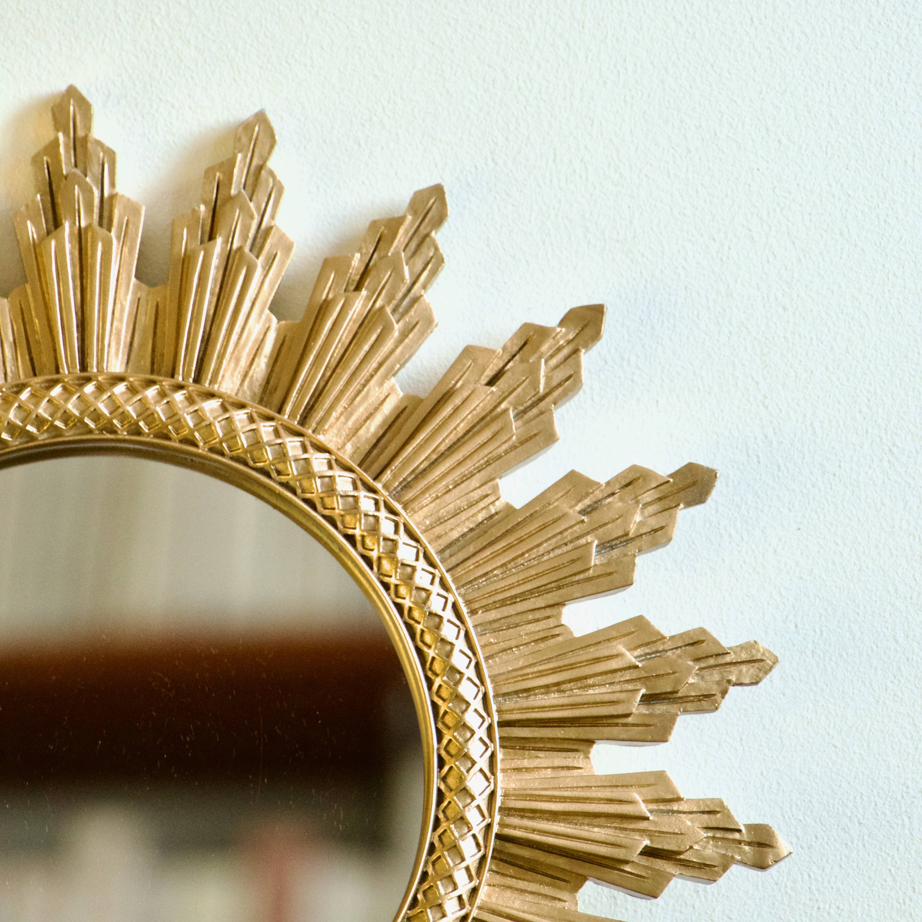1970s Italian Gold Sun Mirror