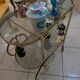 Hollywood Regency style bar cart in brass and glass, 1970s