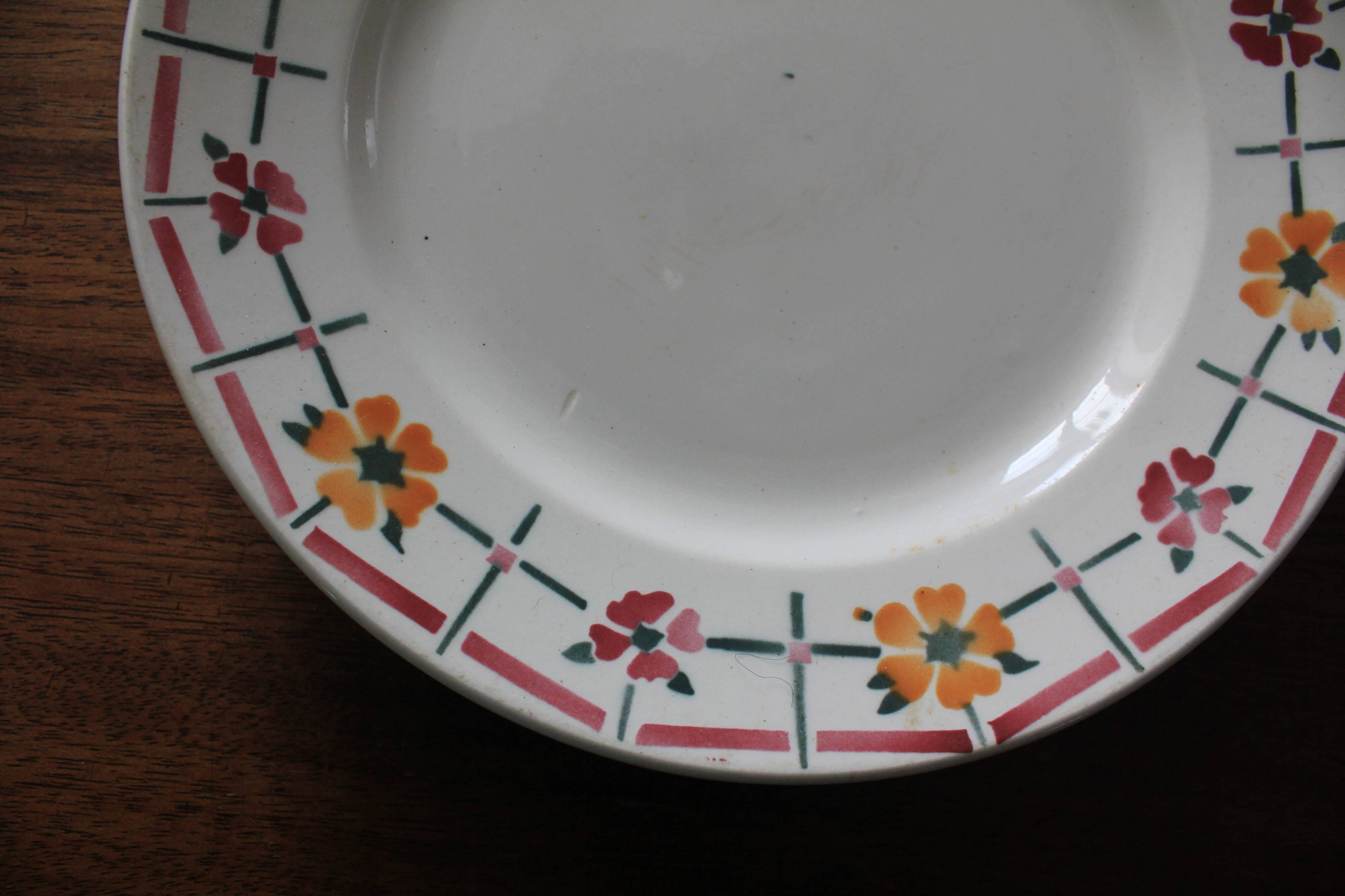 Set of 3 flat plates Céranord St Amand