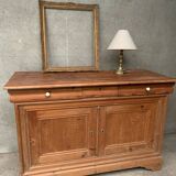 Honey-colored wood sideboard