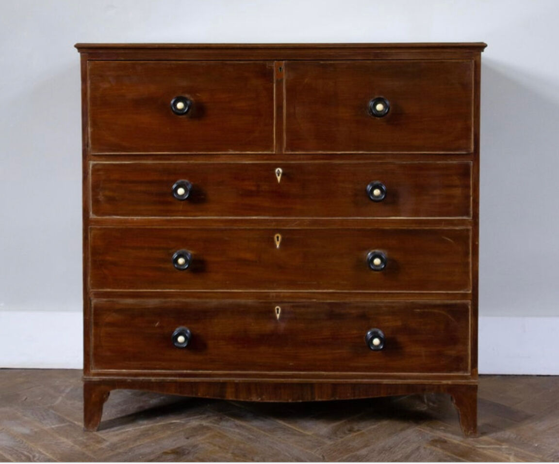 Commode georgian english secretary in mahogany, 1816