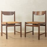 Dining chairs from the 1970s with original seagrass weave (set of 2)