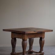 Antique Baroque dining table/desk in oak, Danish cabinetmaker, 19th century.