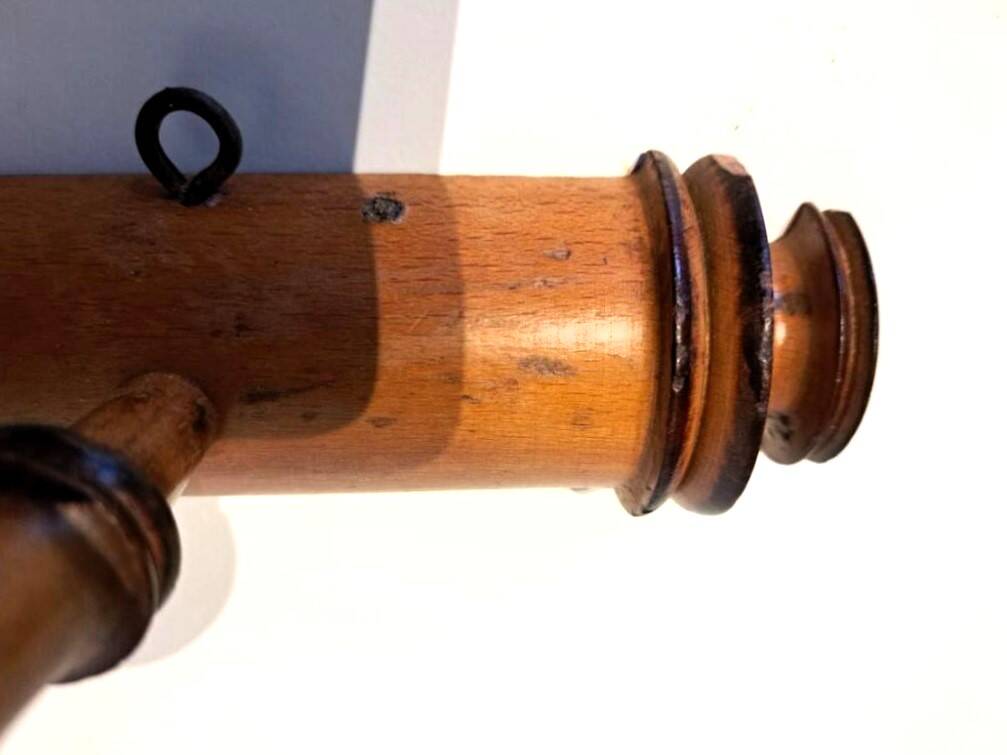 Coat rack "bamboo" with 4 old hooks.