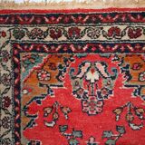 Tapis vintage fait main Hamadan persan 81cm x 194cm (1960s)