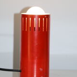 Openwork red cylindrical lamp