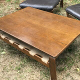 Large rectangular wooden coffee table by Carl Straub 60s