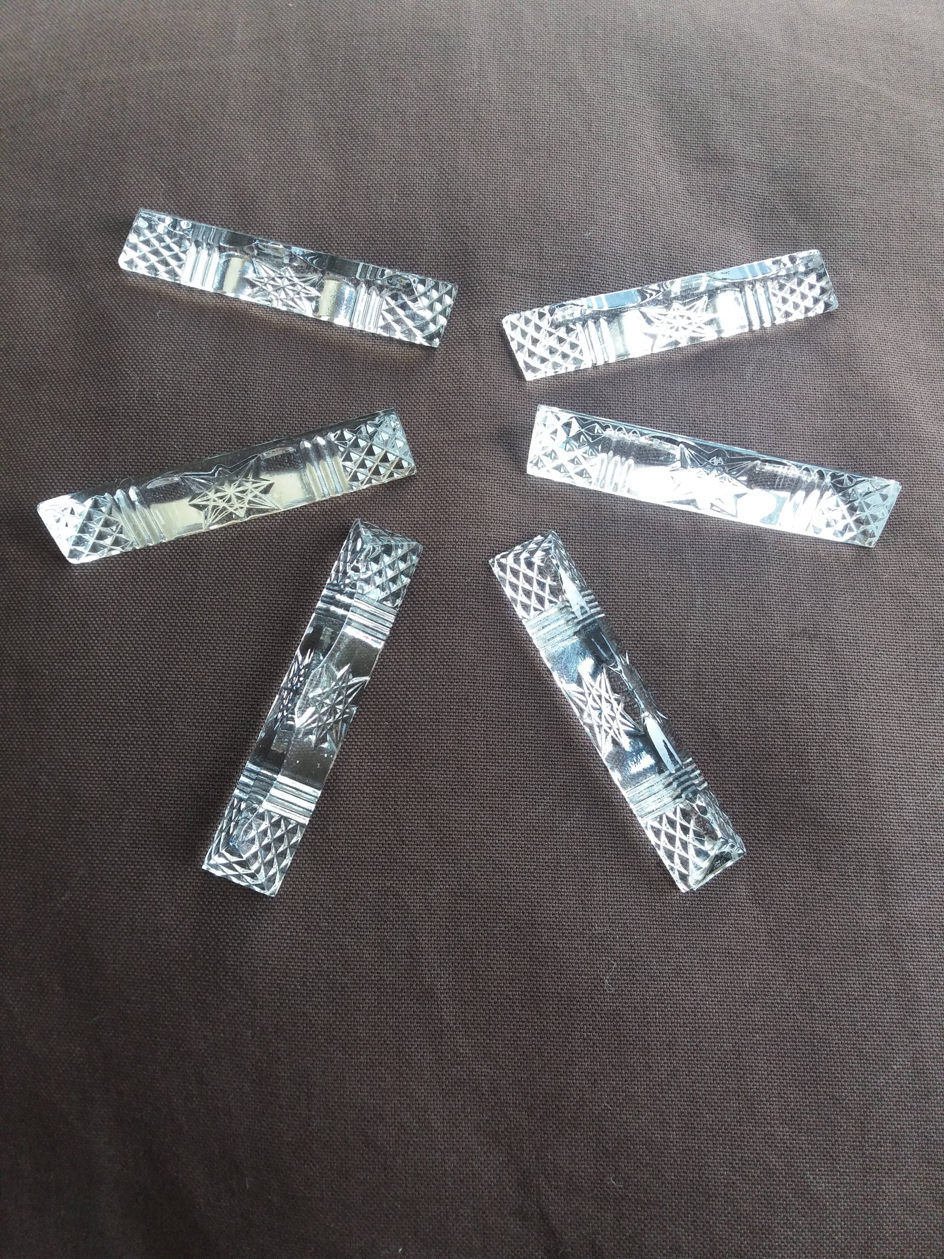 6 knife holders in cut crystal