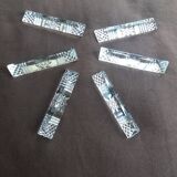 6 knife holders in cut crystal