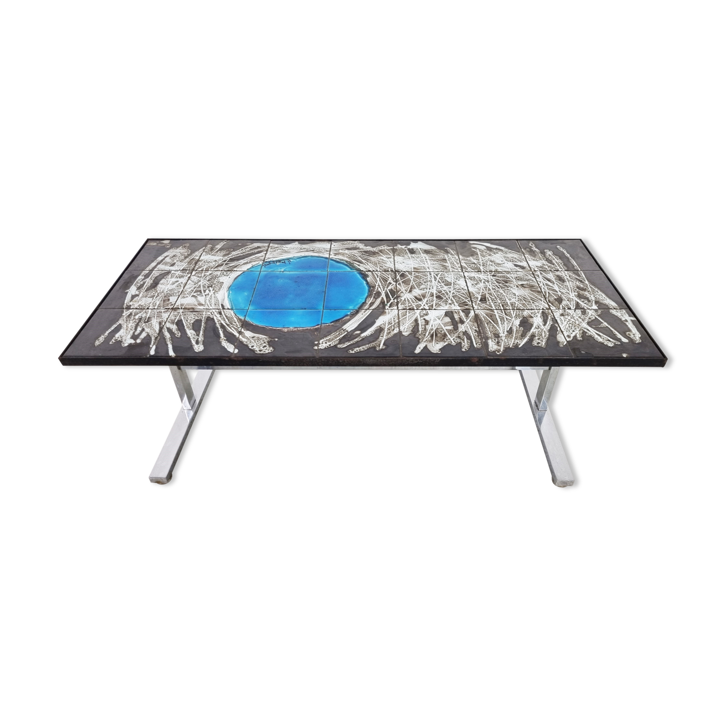 Mid-century ceramic coffee table by Julien de Covemaker, known as "Belarti", ceramist in Ostend